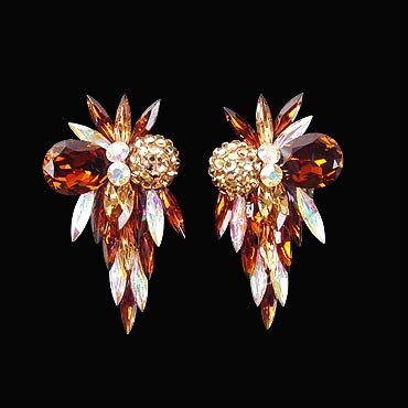 Rhinestone Earring 2074 ST-Smoked Topaz