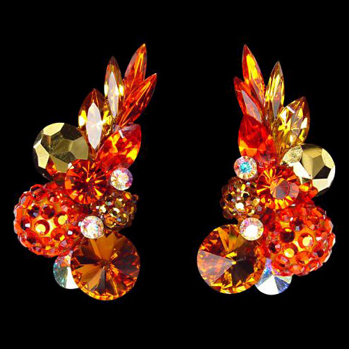 Rhinestone Earring 2078HCTP-Hyacinth / Topaz