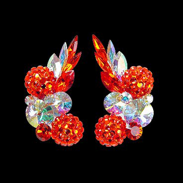 Rhinestone Earring 2078 HCCAB-Hyacinth / Crystal AB