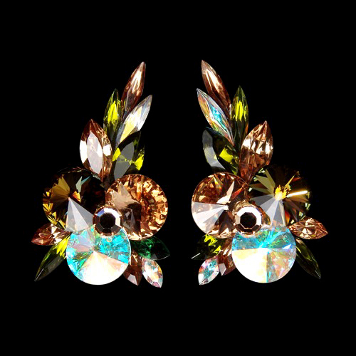 Rhinestone Earring 2078 LCTCAB-Lt. Col. Topaz / Crystal AB