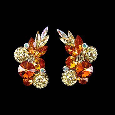 Rhinestone Earring 2078 ST-Smoked Topaz
