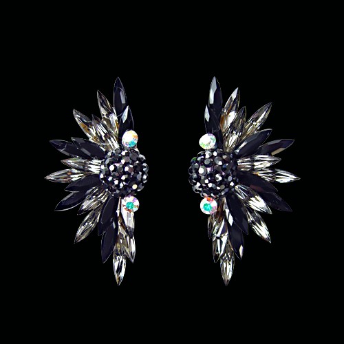 Rhinestone Earring 2088 JTBD-Jet / Black Diamond