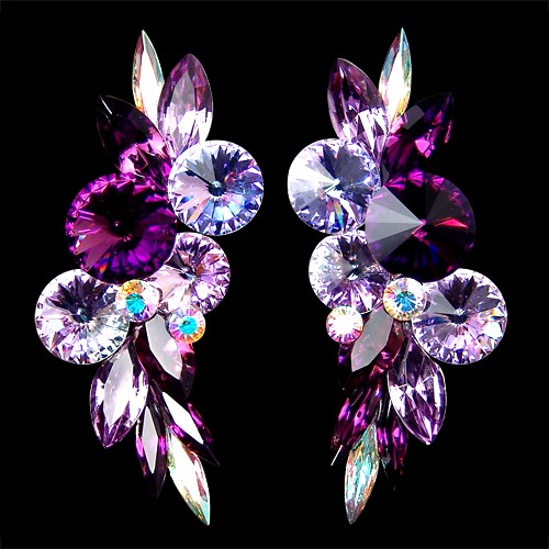 Rhinestone Earring 2096 AMVIO-Amethyst / Violet