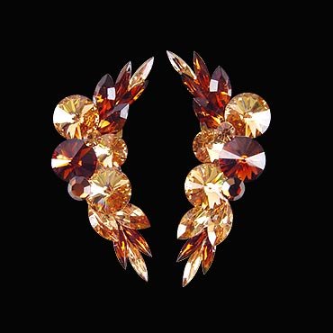 Rhinestone Earring 2096 ST-Smoked Topaz