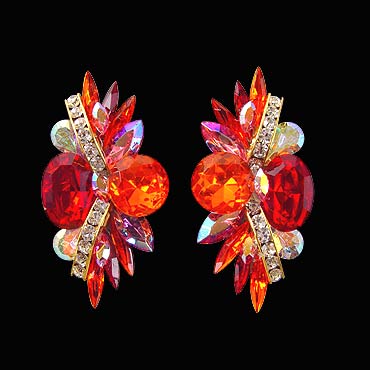 Rhinestone Earring 2114 HCSM-Hyacinth / Siam