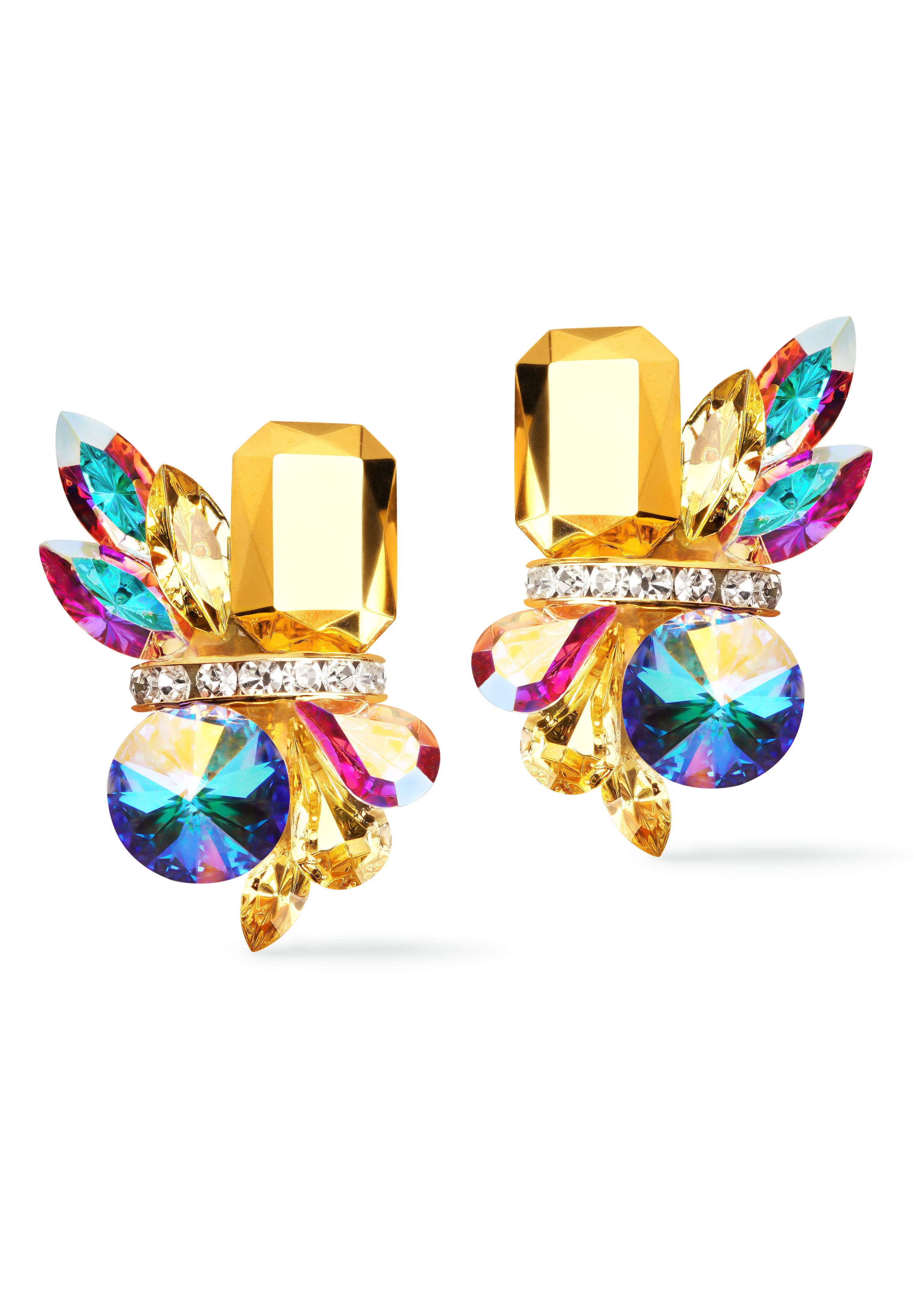 Rhinestone Earring 2124 JQCAB-Jonquil / Crystal AB