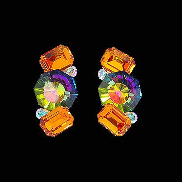 Rhinestone Earring 2127 TPVM-Topaz / Vitrail Medium