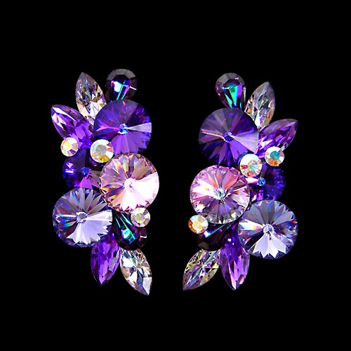 Rhinestone Earring 2128 AMTZ-Amethyst / Tanzanite