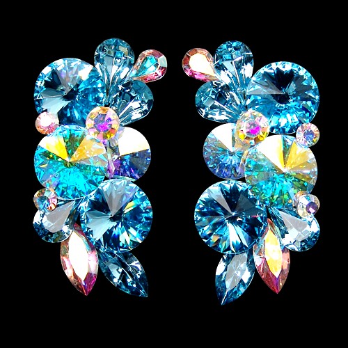 Rhinestone Earring 2128 AQ-Aquamarine