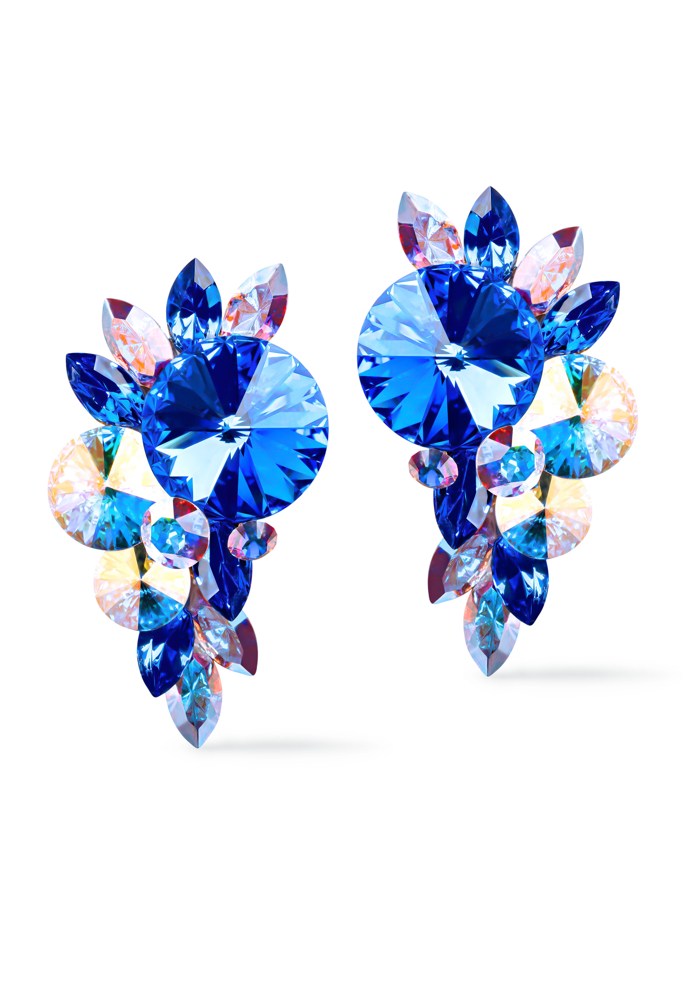 Rhinestone Earring 2132 SPCAB-Sapphire / Crystal AB