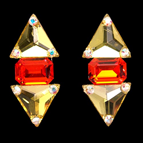 Rhinestone Earring 2186 CRSU-Citrine / Sun