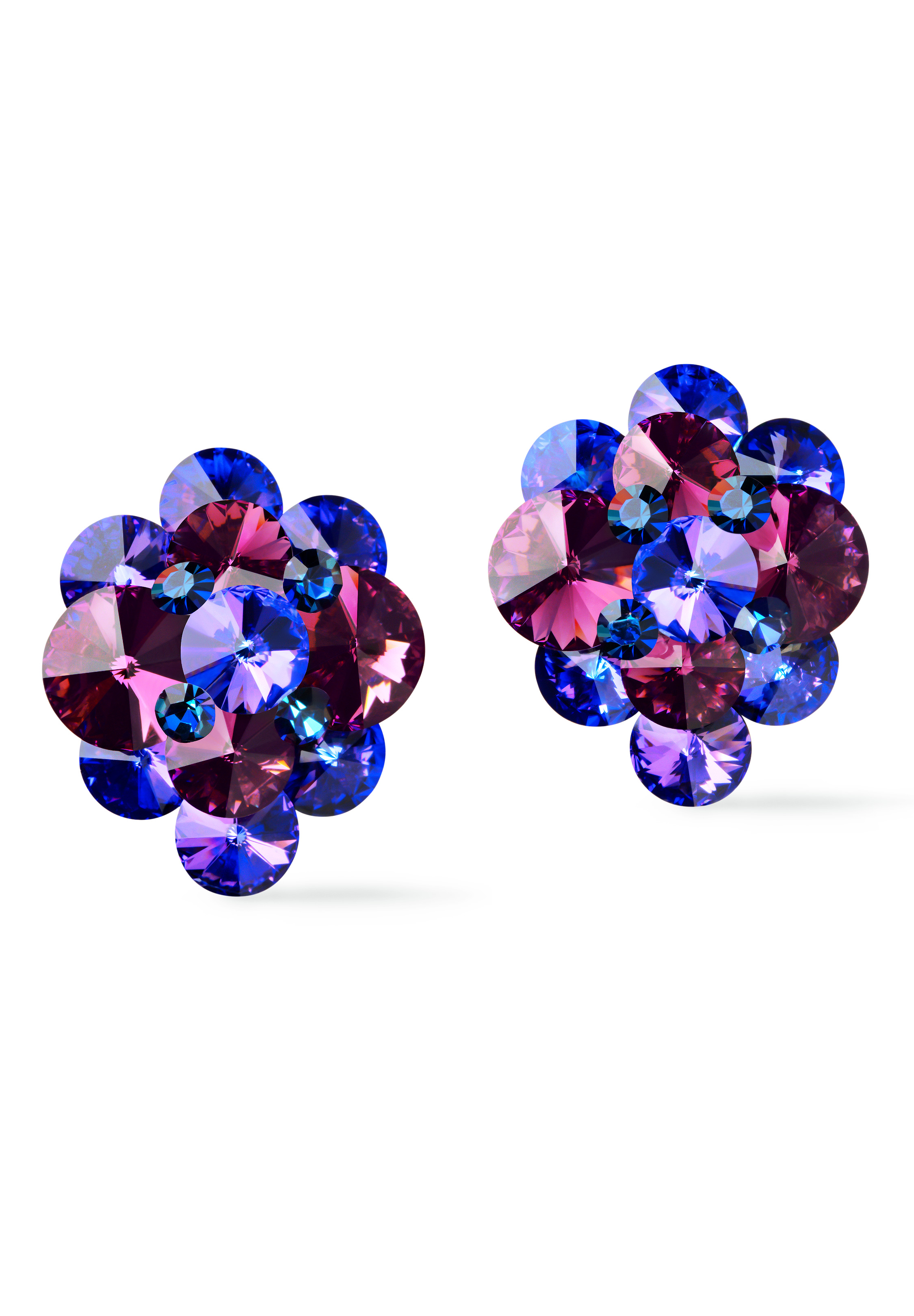 Rhinestone Earring 810387 HLAM-Heliotrope / Amethyst