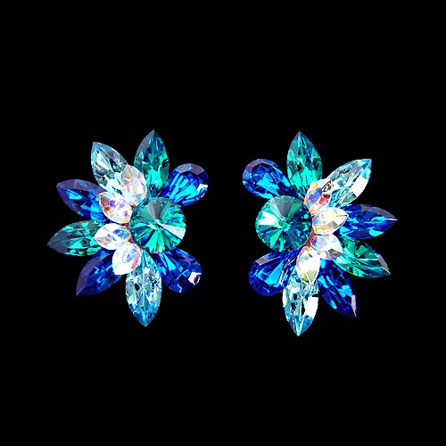 Rhinestone Earring 810392 BZSP-Blue Zircon / Sapphire