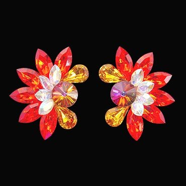 Rhinestone Earring 810392 HCTP-Hyacinth / Topaz