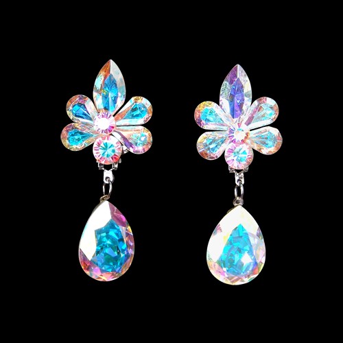 Rhinestone Earring 810394 CAB-Crystal AB