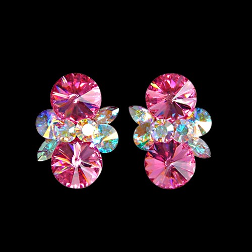 Rhinestone Earring 810396 RSCAB-Rose