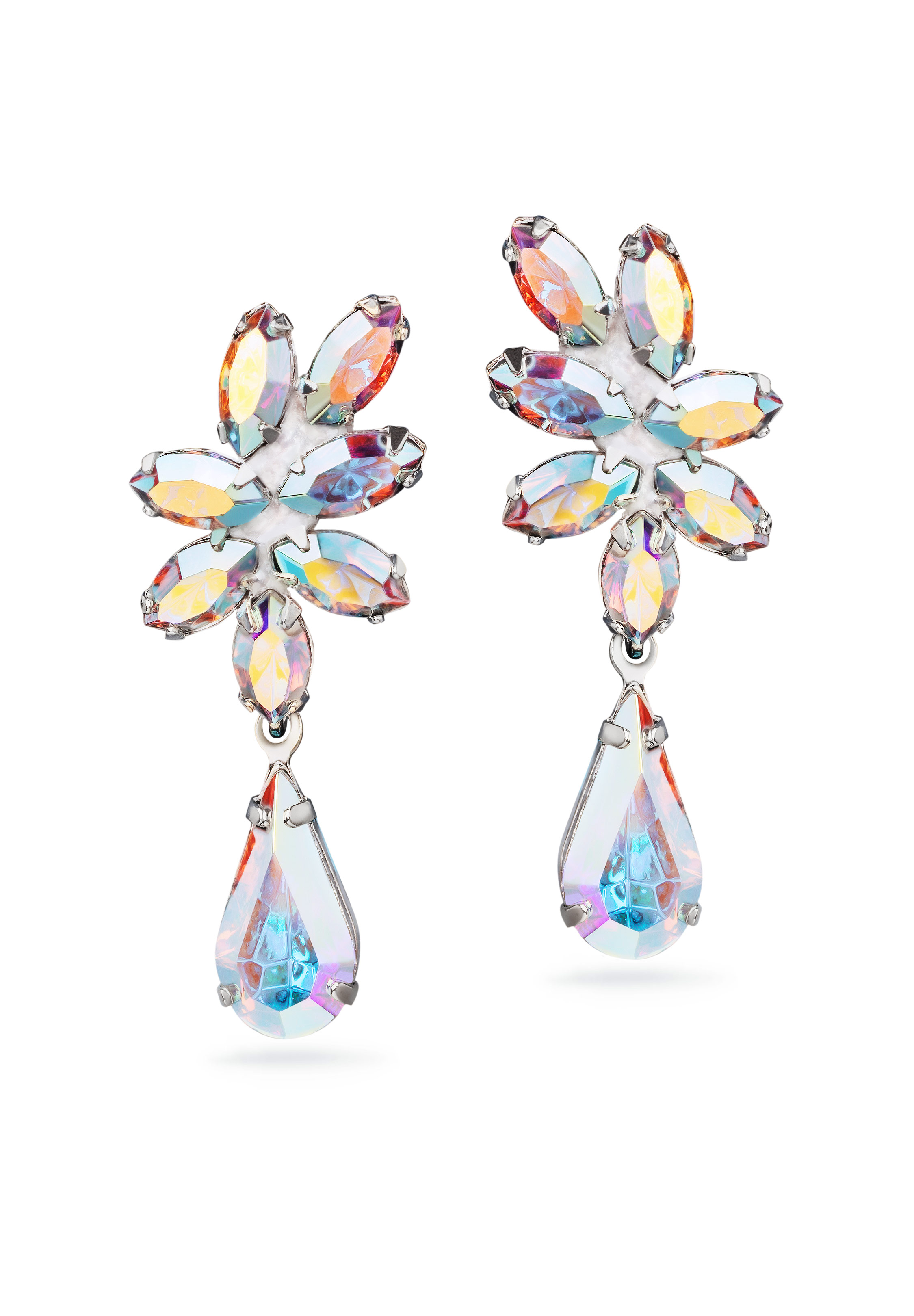 Rhinestone Earring 880281 CAB-Crystal AB
