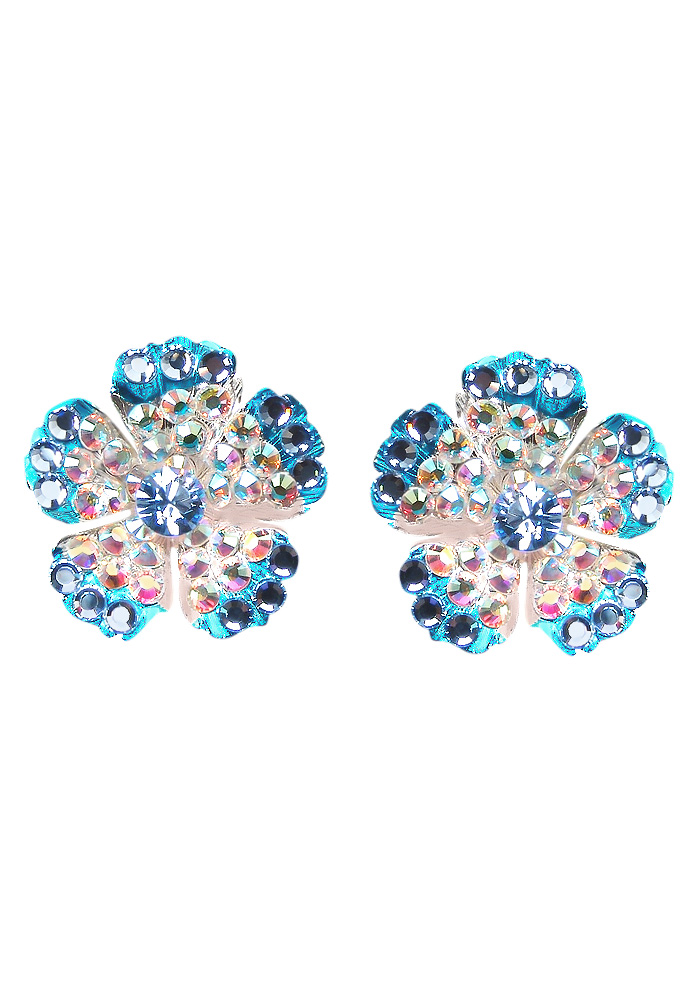 Rhinestone Earring CE50 AQCAB-Aquamarine / Crystal AB