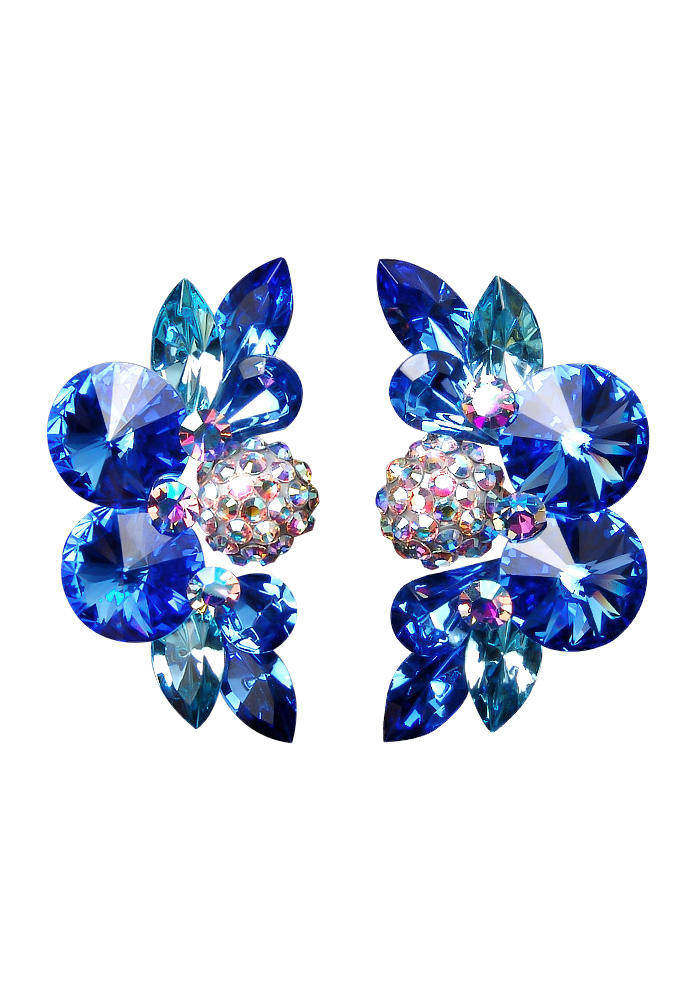 Rhinestone Earring CH27 SP-Sapphire