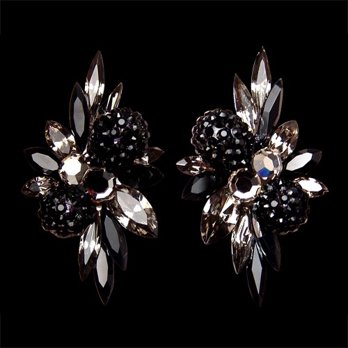 Rhinestone Earring CH38 JT-Jet