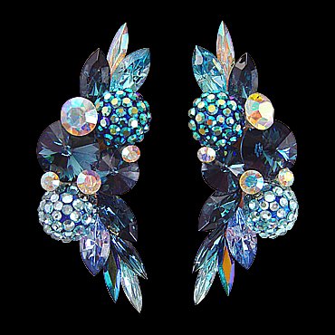 Rhinestone Earring CH64 MTSPAB-Montana / Sapphire AB