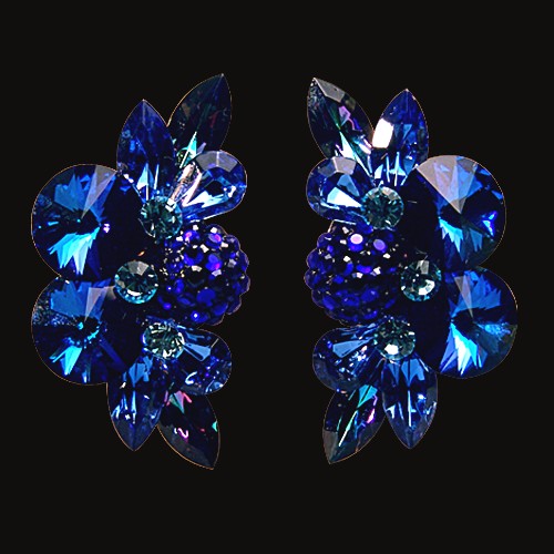 Rhinestone Earring Ch27 CBSP-Capri Blue / Sapphire