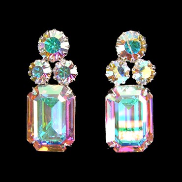 Rhinestone Earring E880290 CAB-Crystal AB
