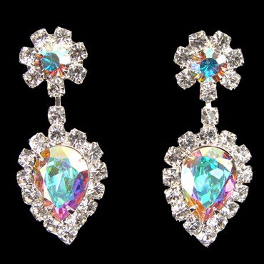 Rhinestone Earring EN880110 CAB-Crystal AB
