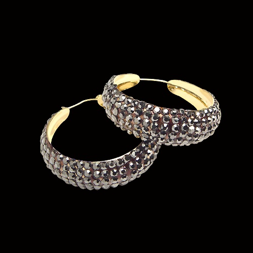 Rhinestone Earring HE/L JH-Jet Hematite