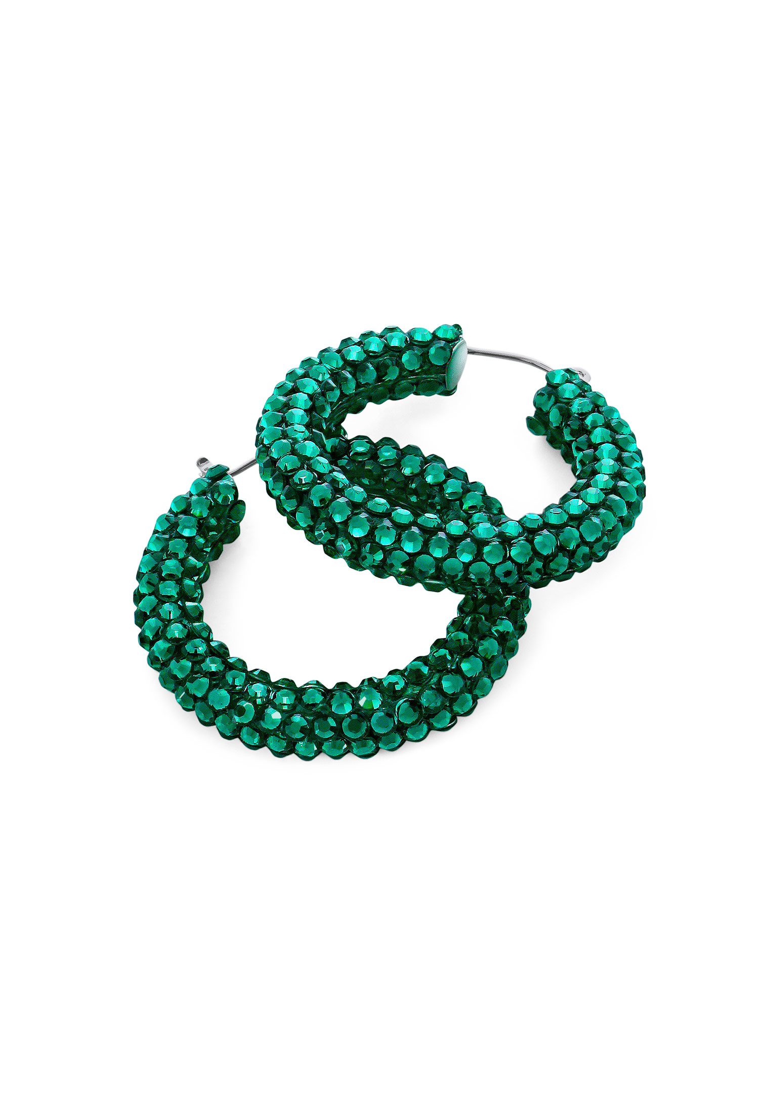 Shaina Rhinestone Hoop Earrings HE/XS PE Emerald-Emerald