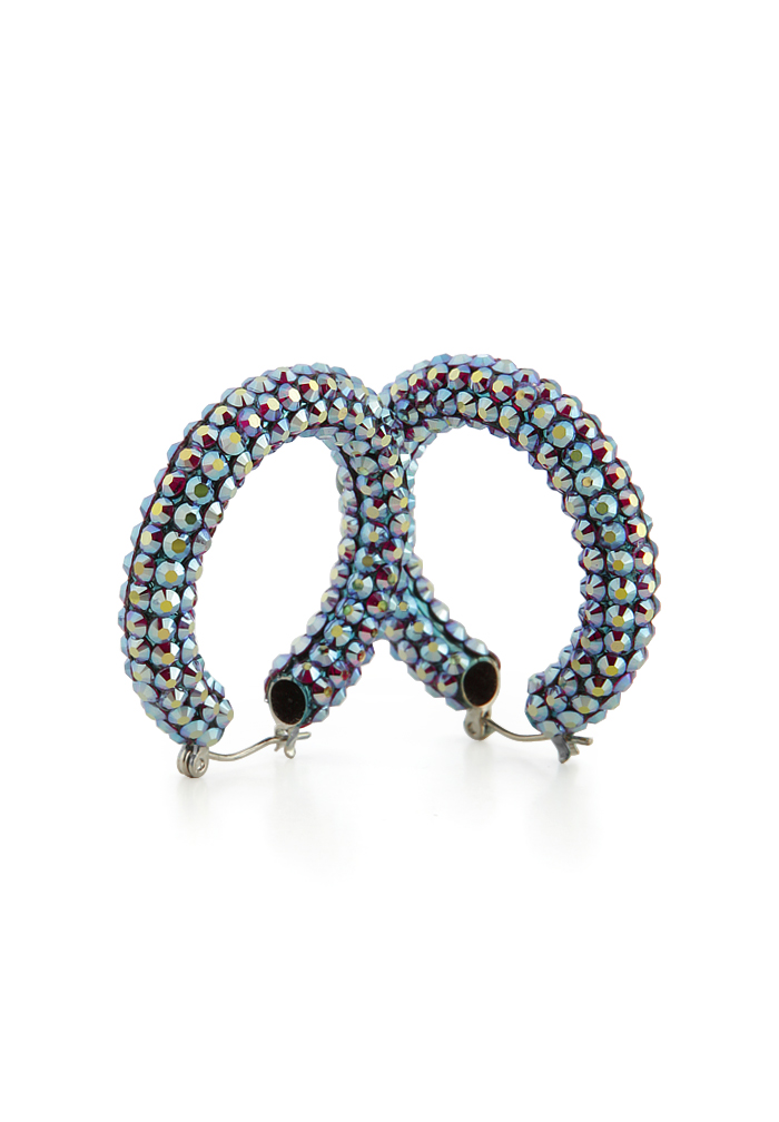 Shaina Rhinestone Hoop Earrings HE/XS PE Siam AB-Siam AB
