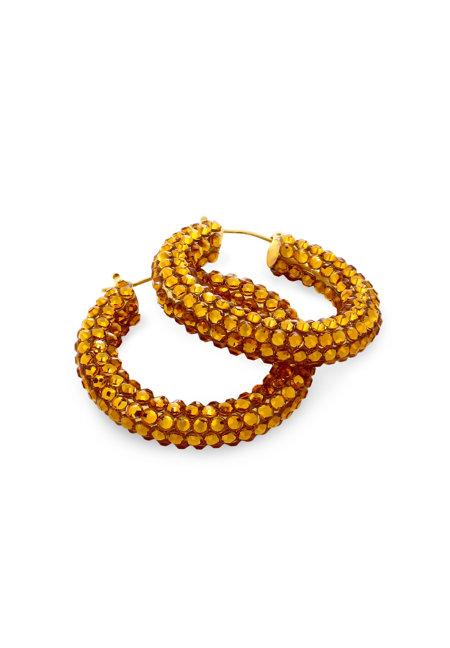 Shaina Rhinestone Hoop Earrings HE/XS PE Topaz-Topaz