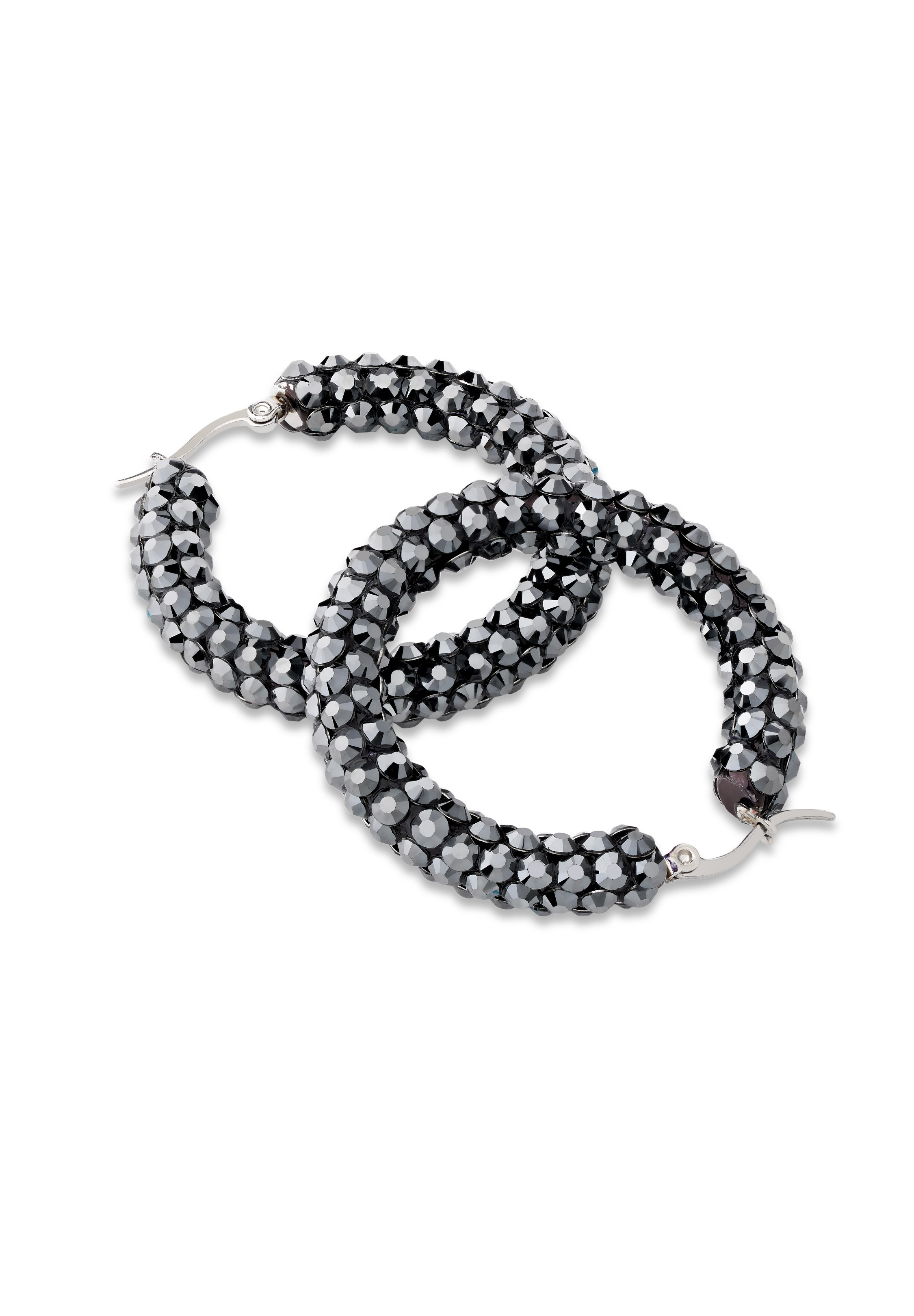 Euphoric Shine Hoop Earrings HE/M PE-Jet Hematite