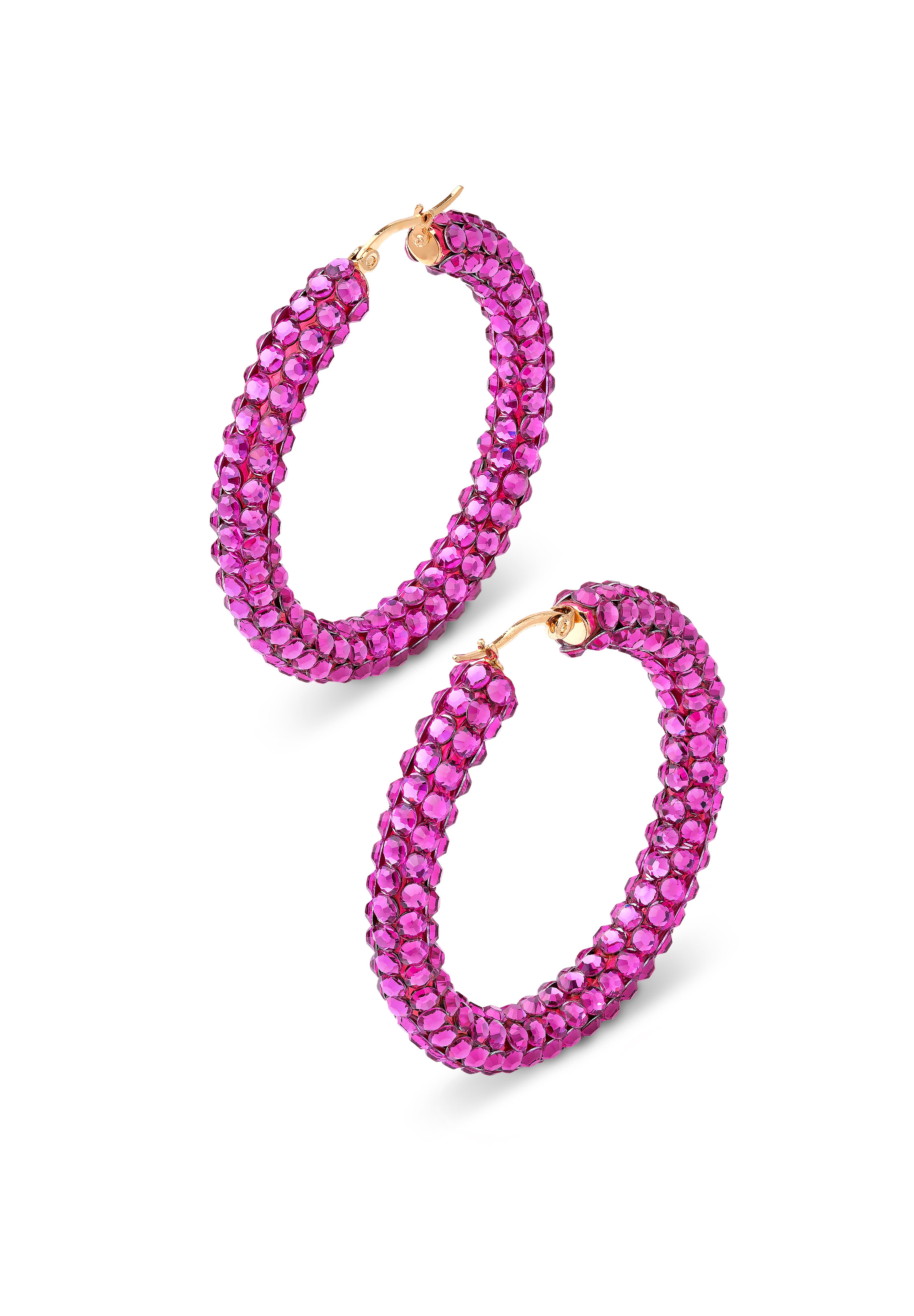 Euphoric Shine Hoop Earrings-L (2 x 2 inch)-Fuchsia