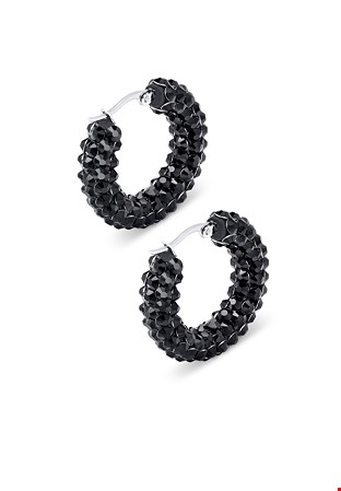 Euphoric Shine Hoop Earrings-S (1.25 x 1.25 inch)-Jet