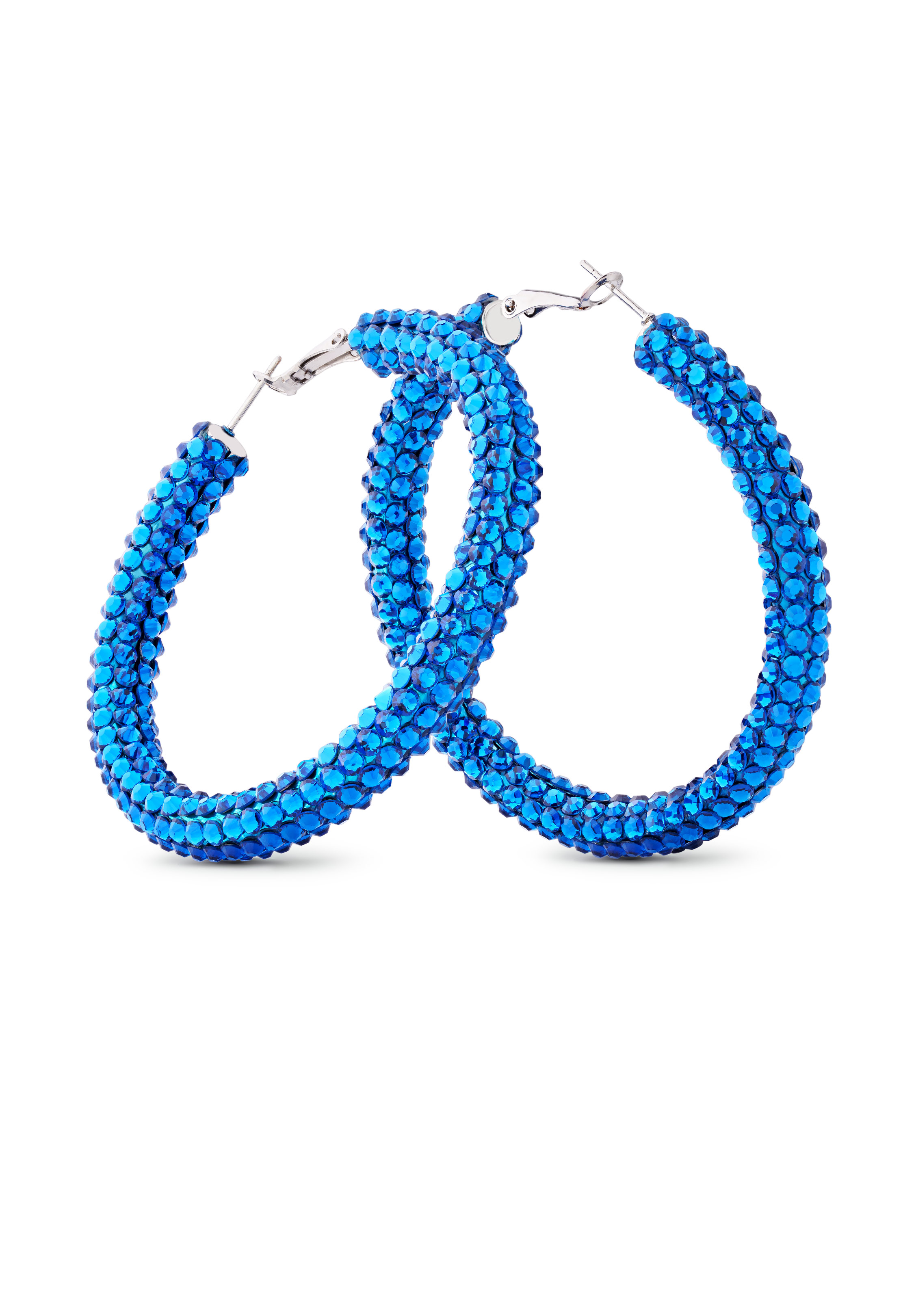 Euphoric Shine Hoop Earrings-XL (2.5 X 2.5 inch)-Capri Blue