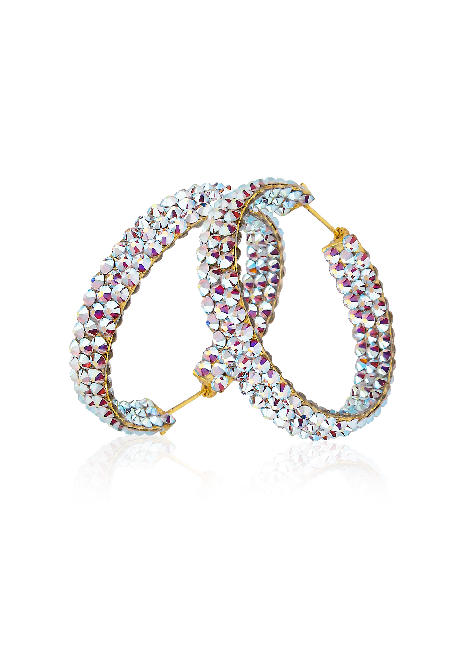 Hermosa Crystal Hoop Earrings JC3R Crystal AB-Crystal AB