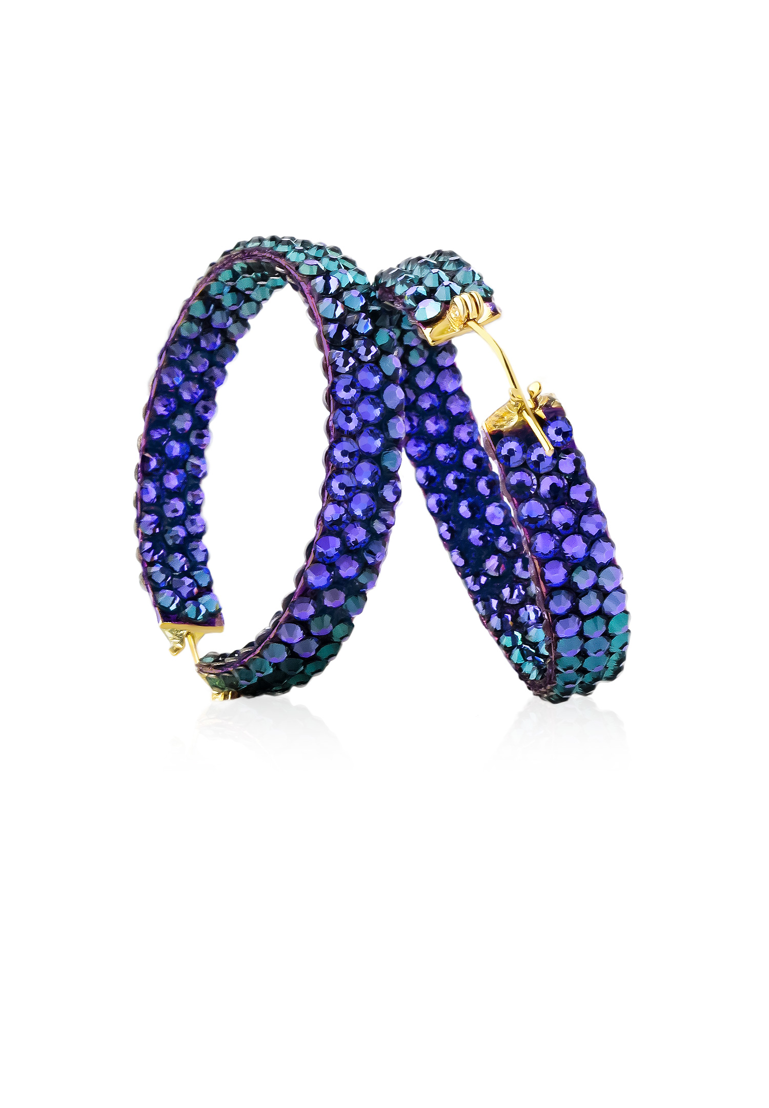 Hermosa Crystal Hoop Earrings JC3R Heliotrope-Heliotrope