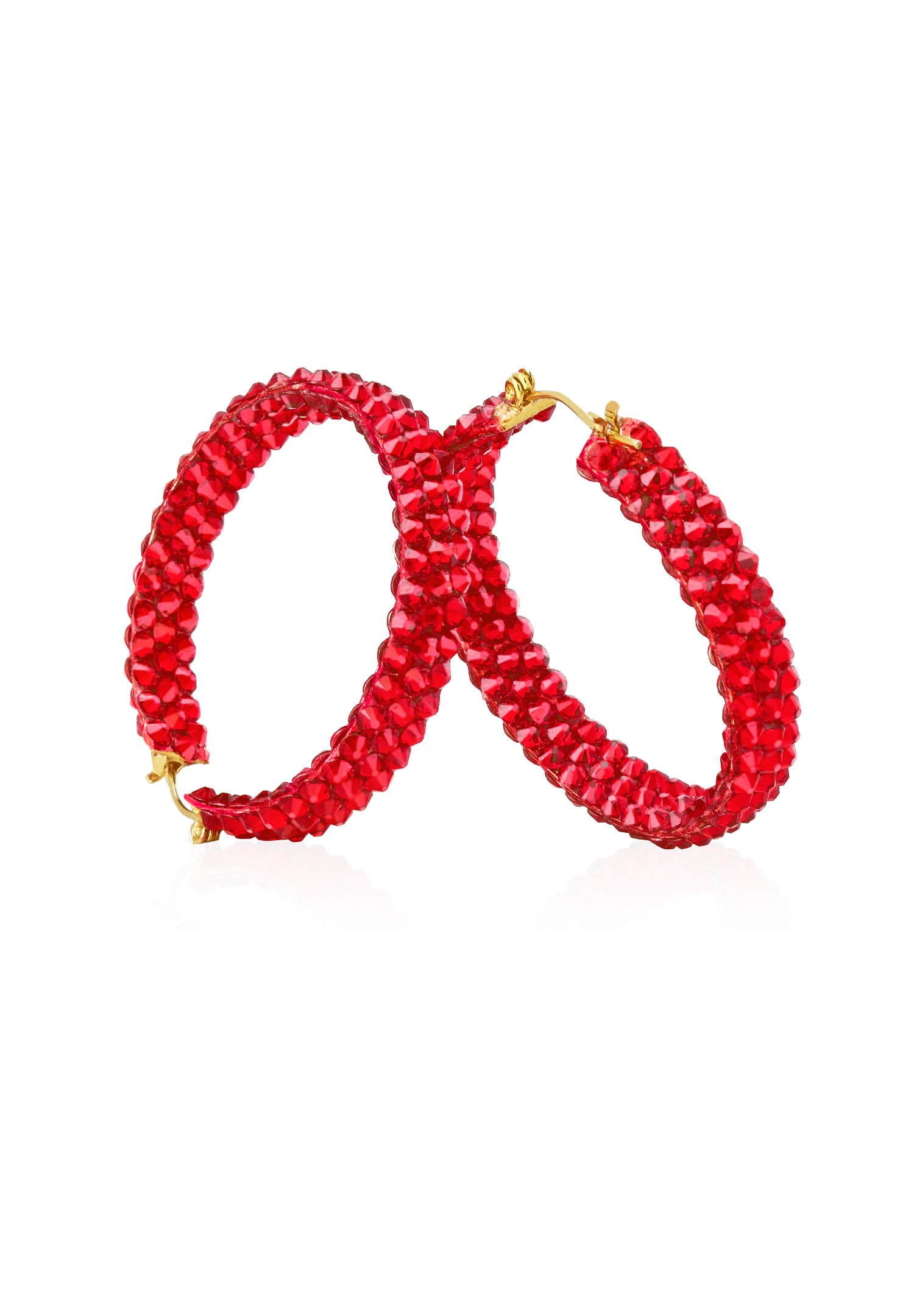 Hermosa Crystal Hoop Earrings JC3R Light Siam-Light Siam
