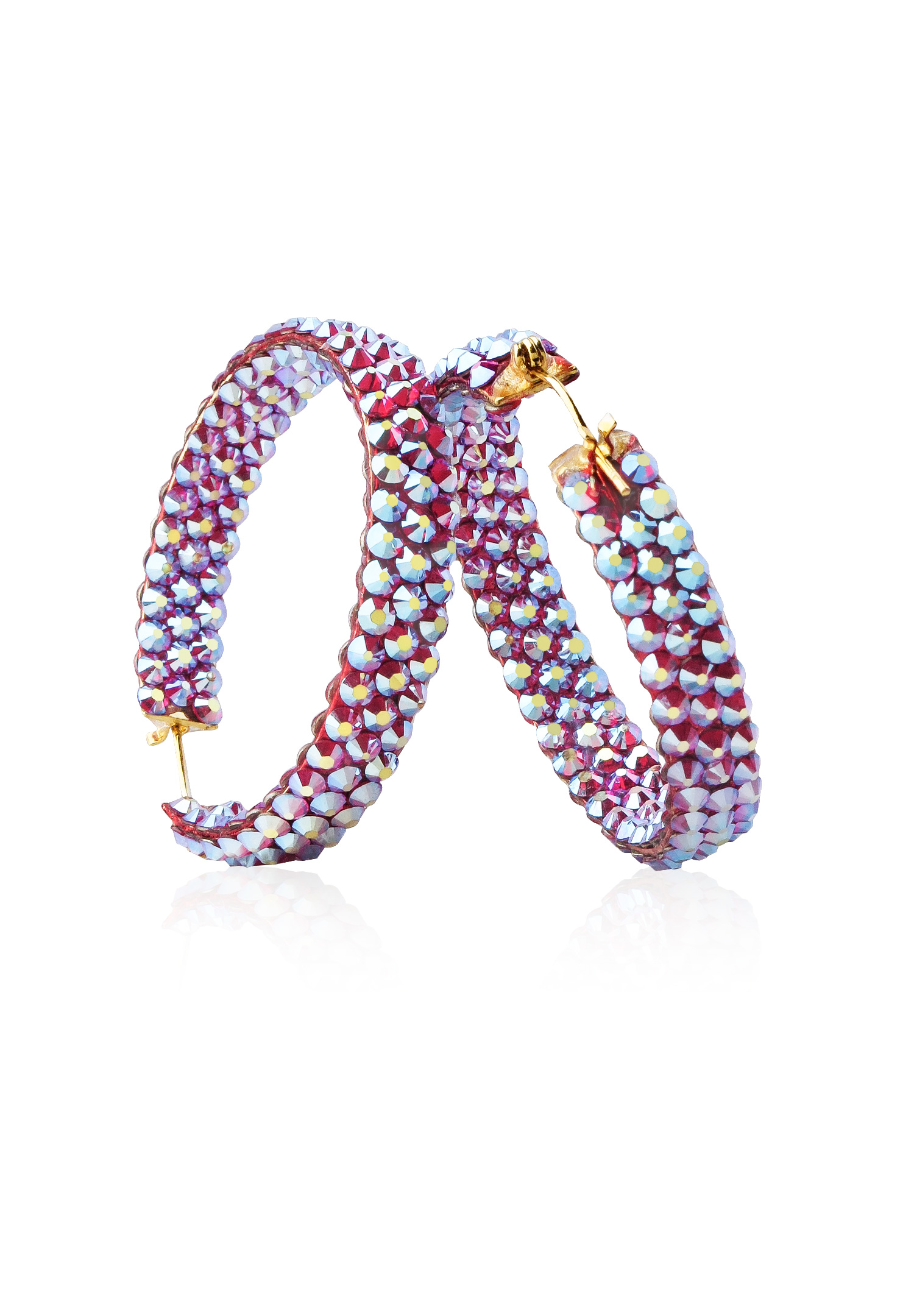 Hermosa Crystal Hoop Earrings JC3R Light Siam AB-Light Siam AB