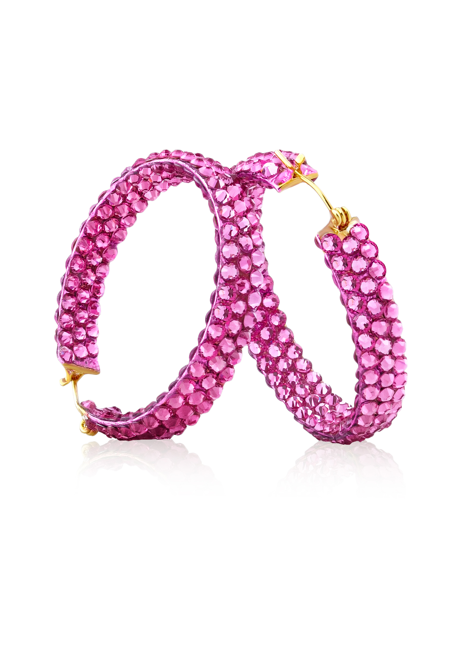 Hermosa Crystal Hoop Earrings JC3R Rose-Rose