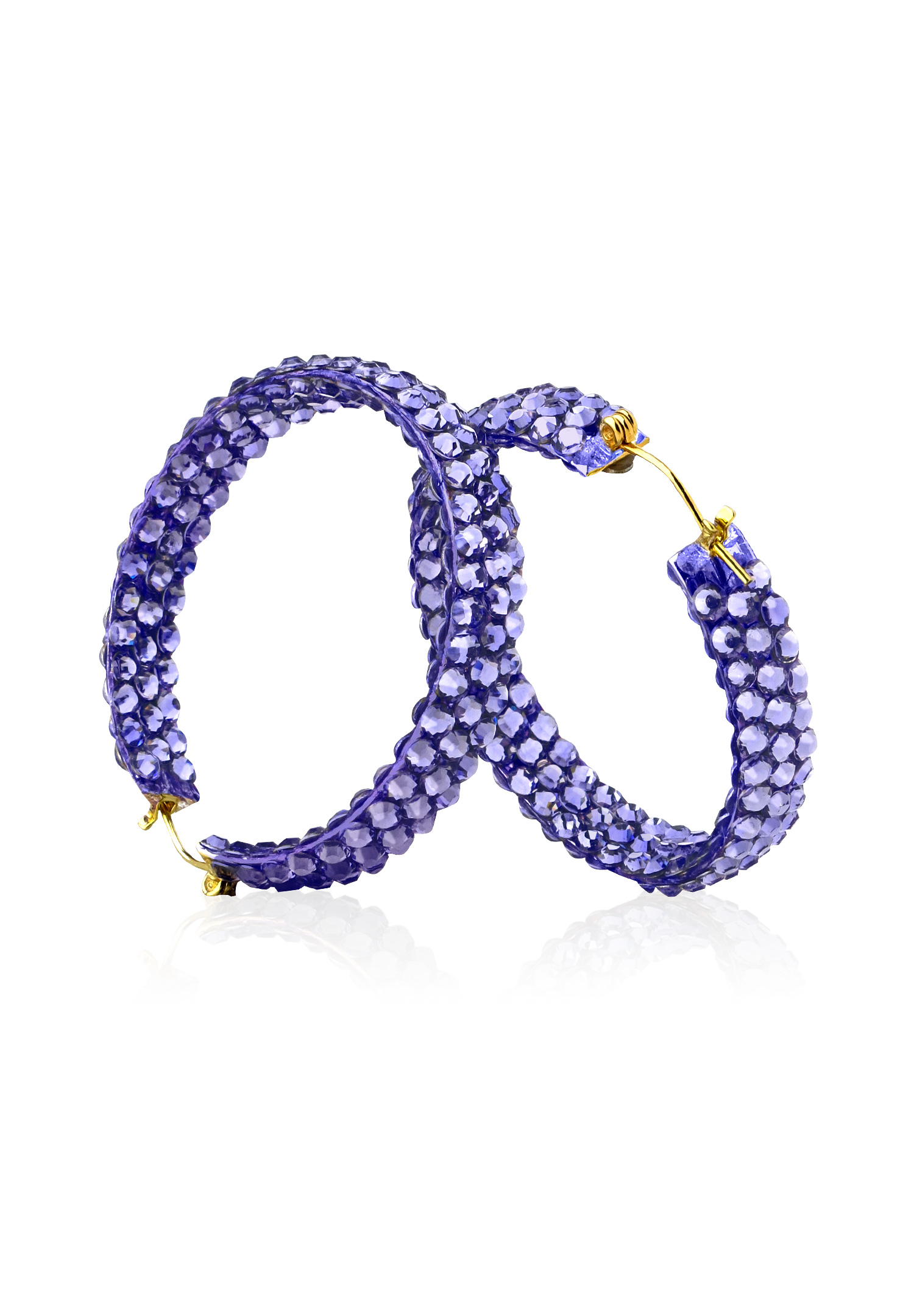 Hermosa Crystal Hoop Earrings JC3R Tanzanite-Tanzanite