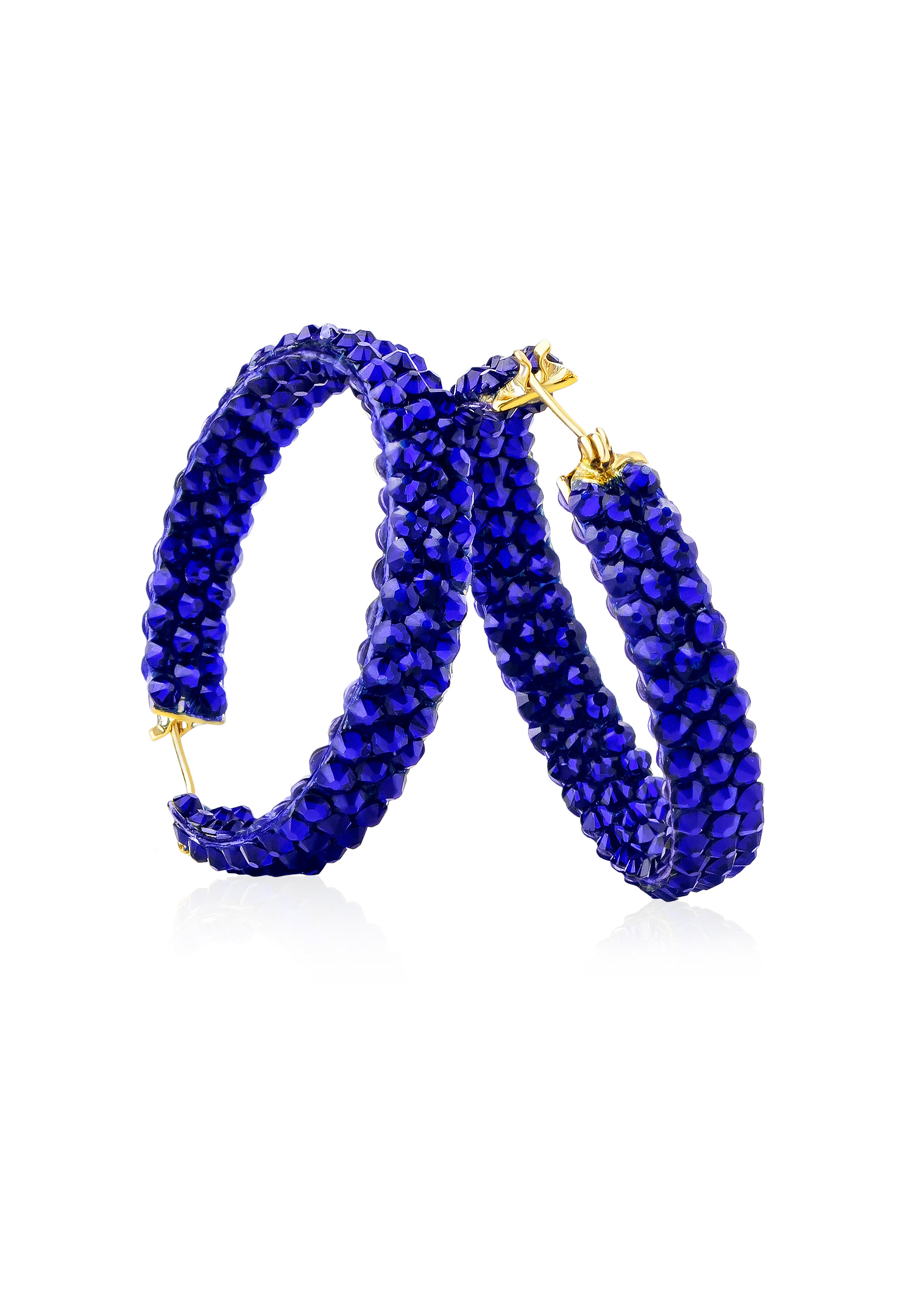 Hermosa Crystallized Hoop Earrings JC3R-Cobalt