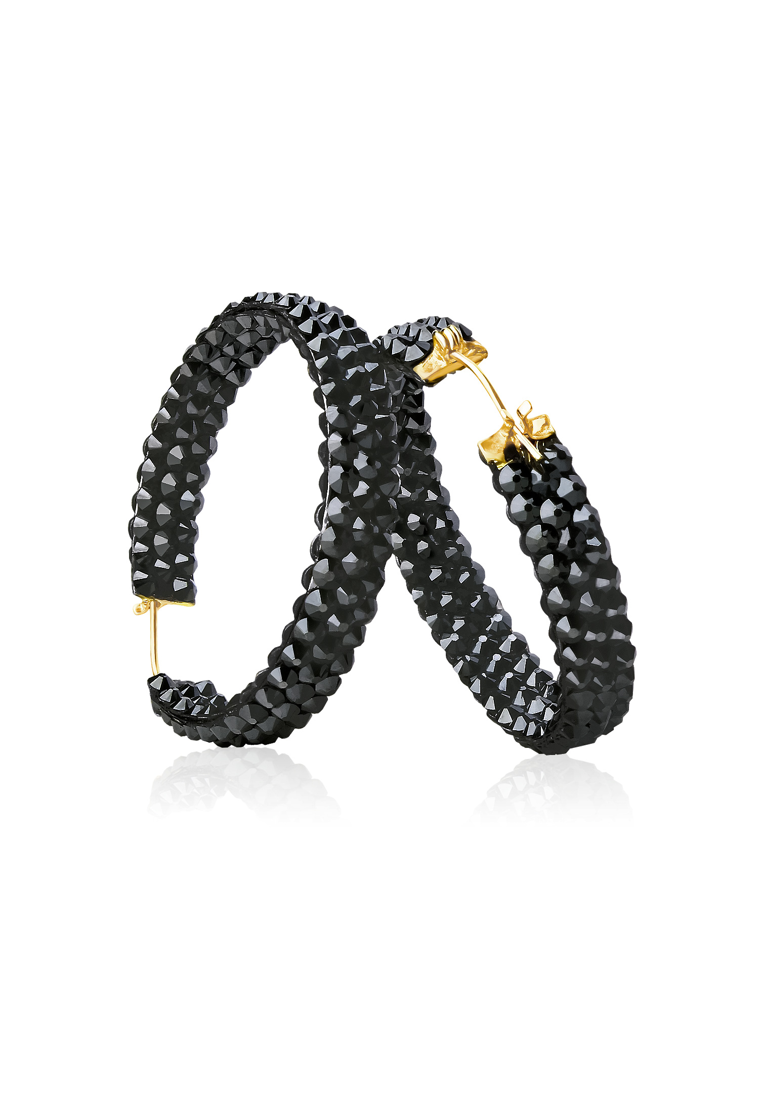Hermosa Crystallized Hoop Earrings JC3R-Jet