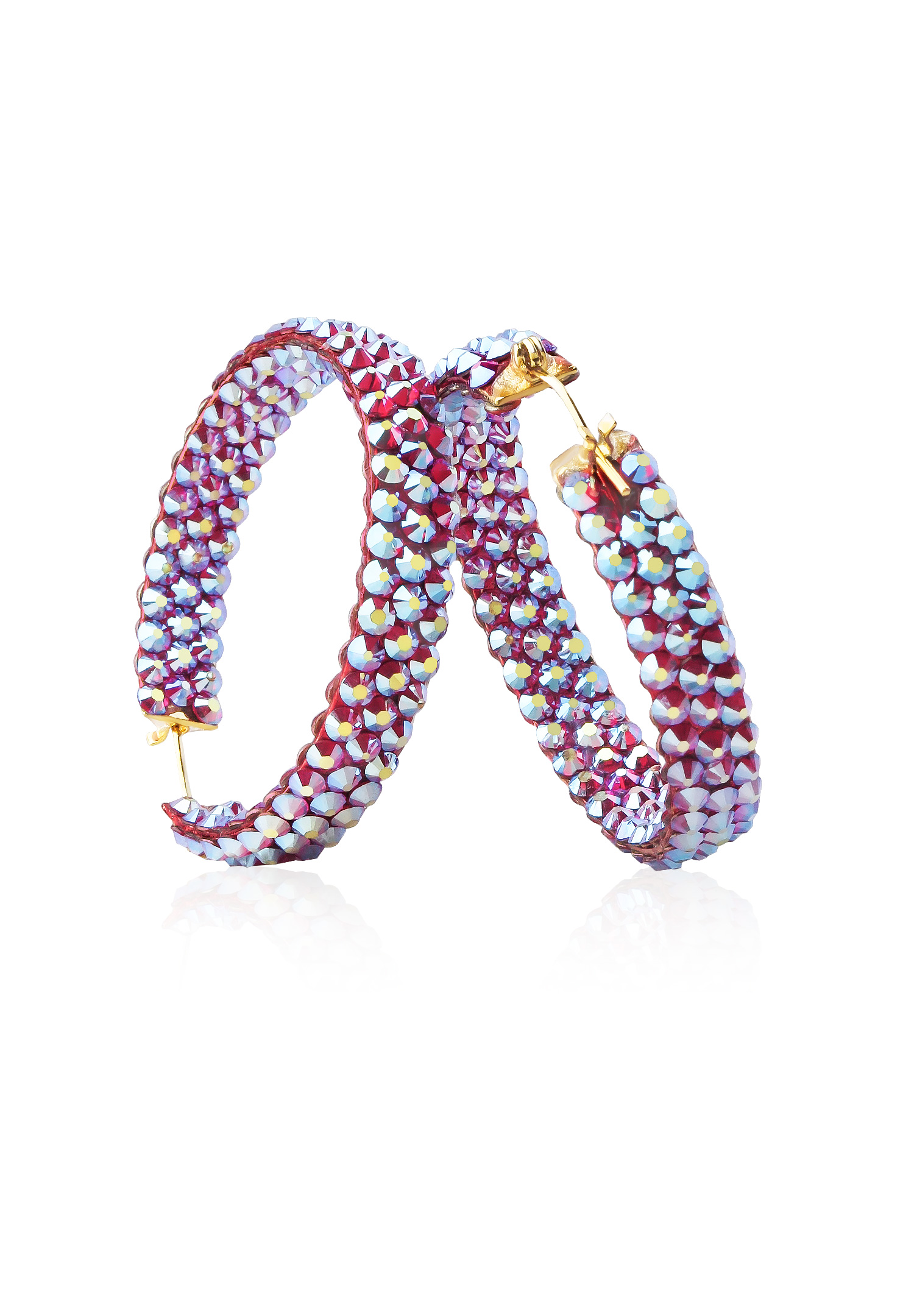 Hermosa Crystallized Hoop Earrings JC3R-Light Siam AB
