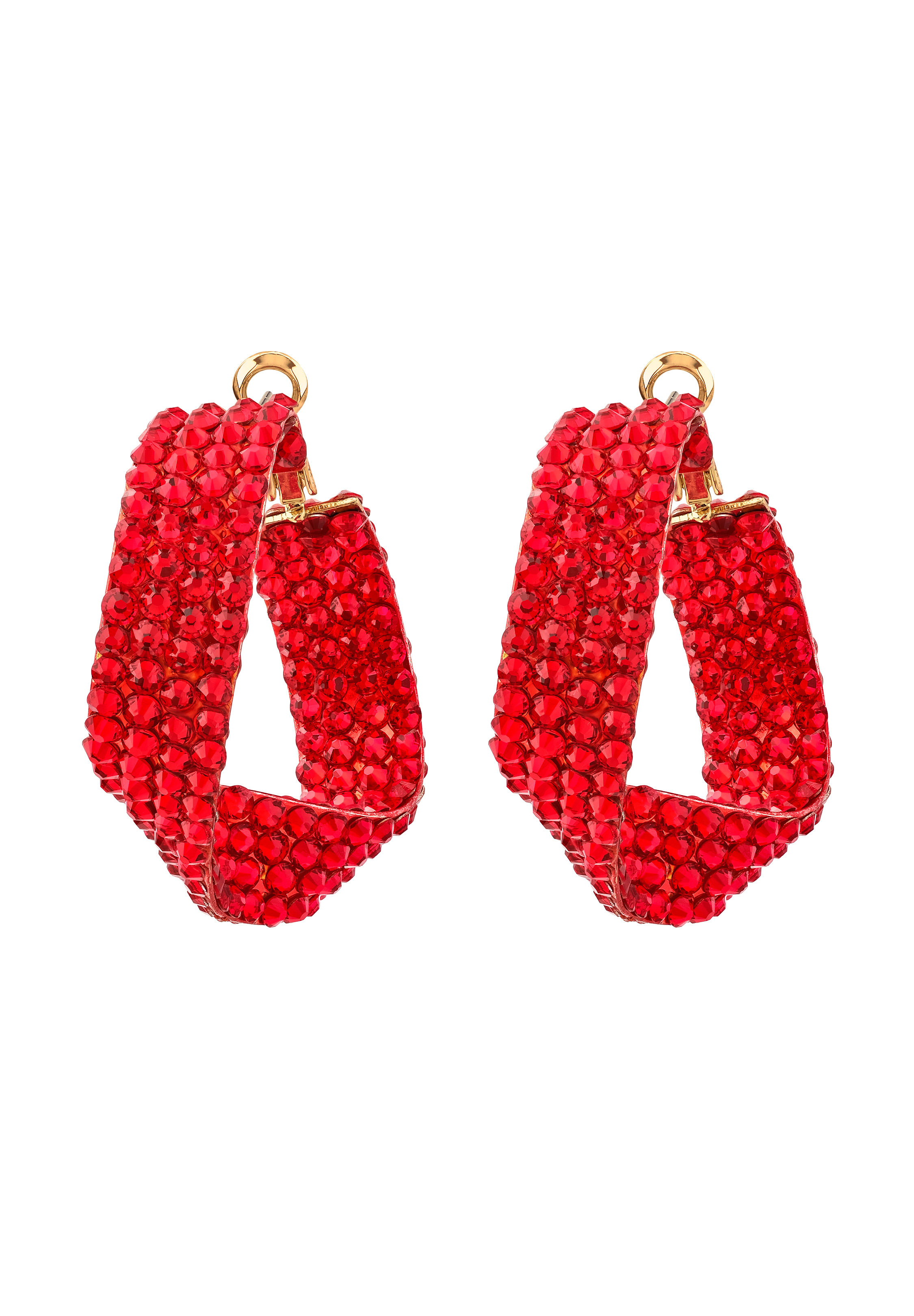 Light Siam Twist Hoop Earrings-Light Siam