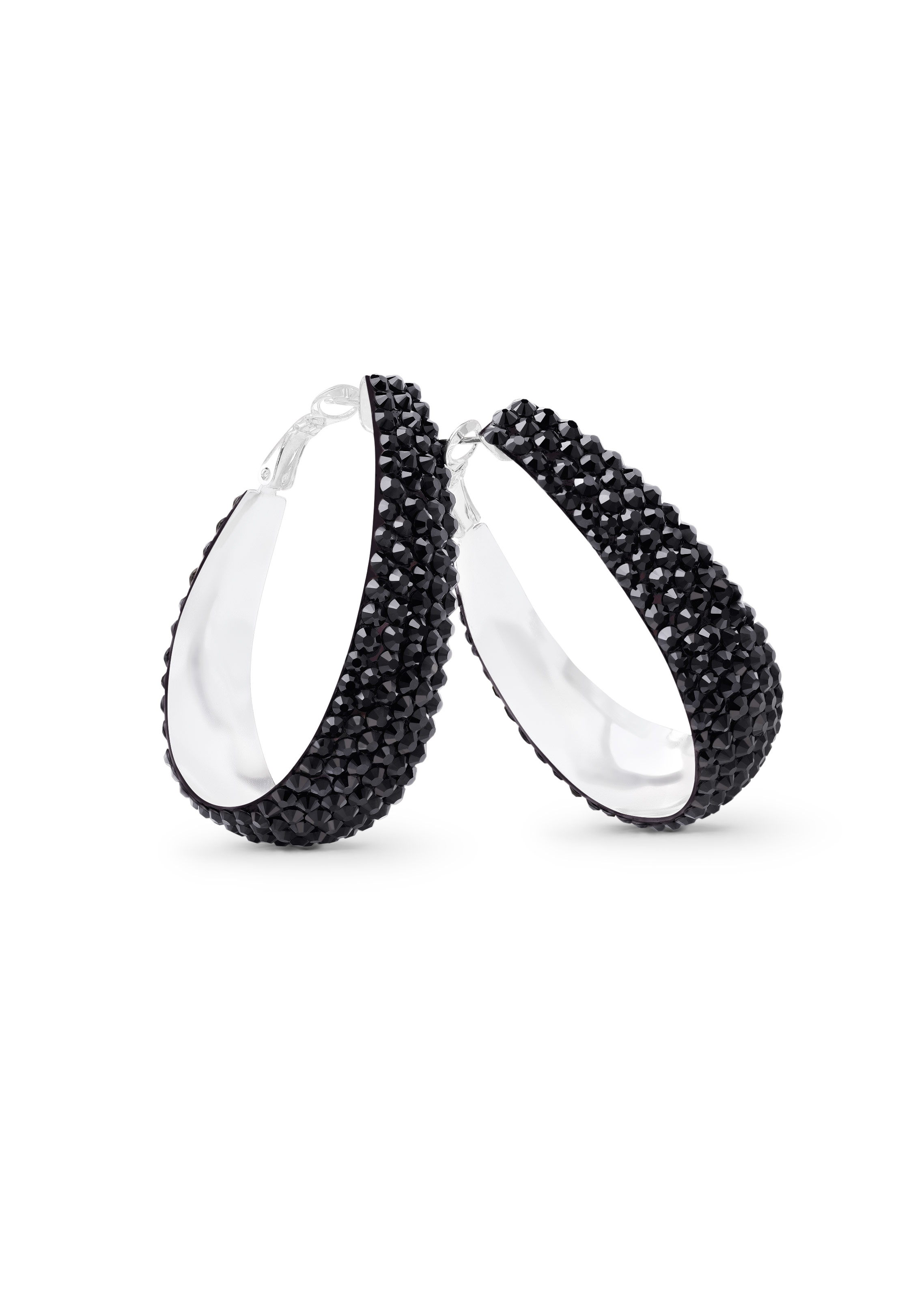Oval Hoop Earring-Jet