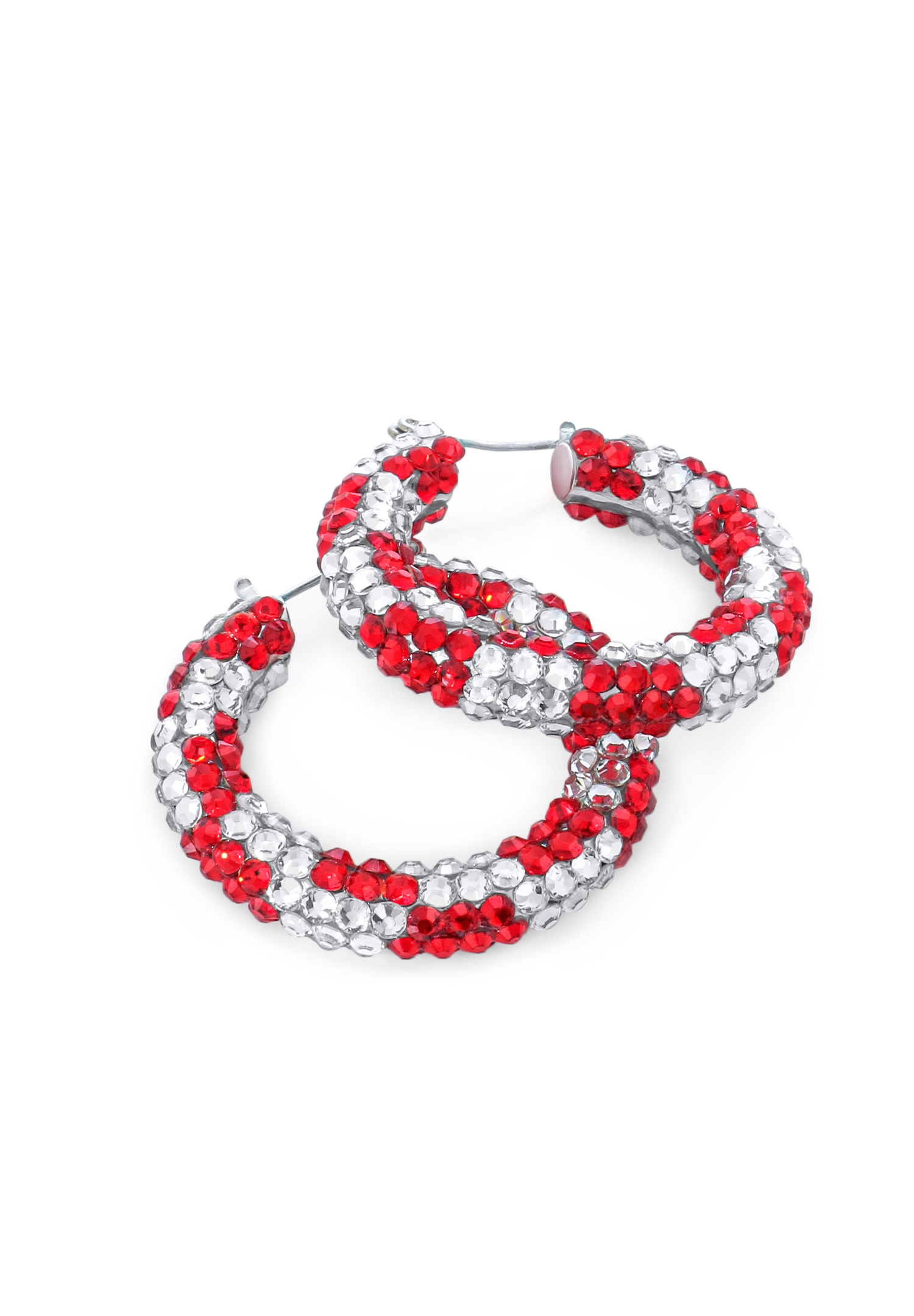 Raeka Mix Crystal Hoop Earrings HE PE LTSICRY-Light Siam / Crystal