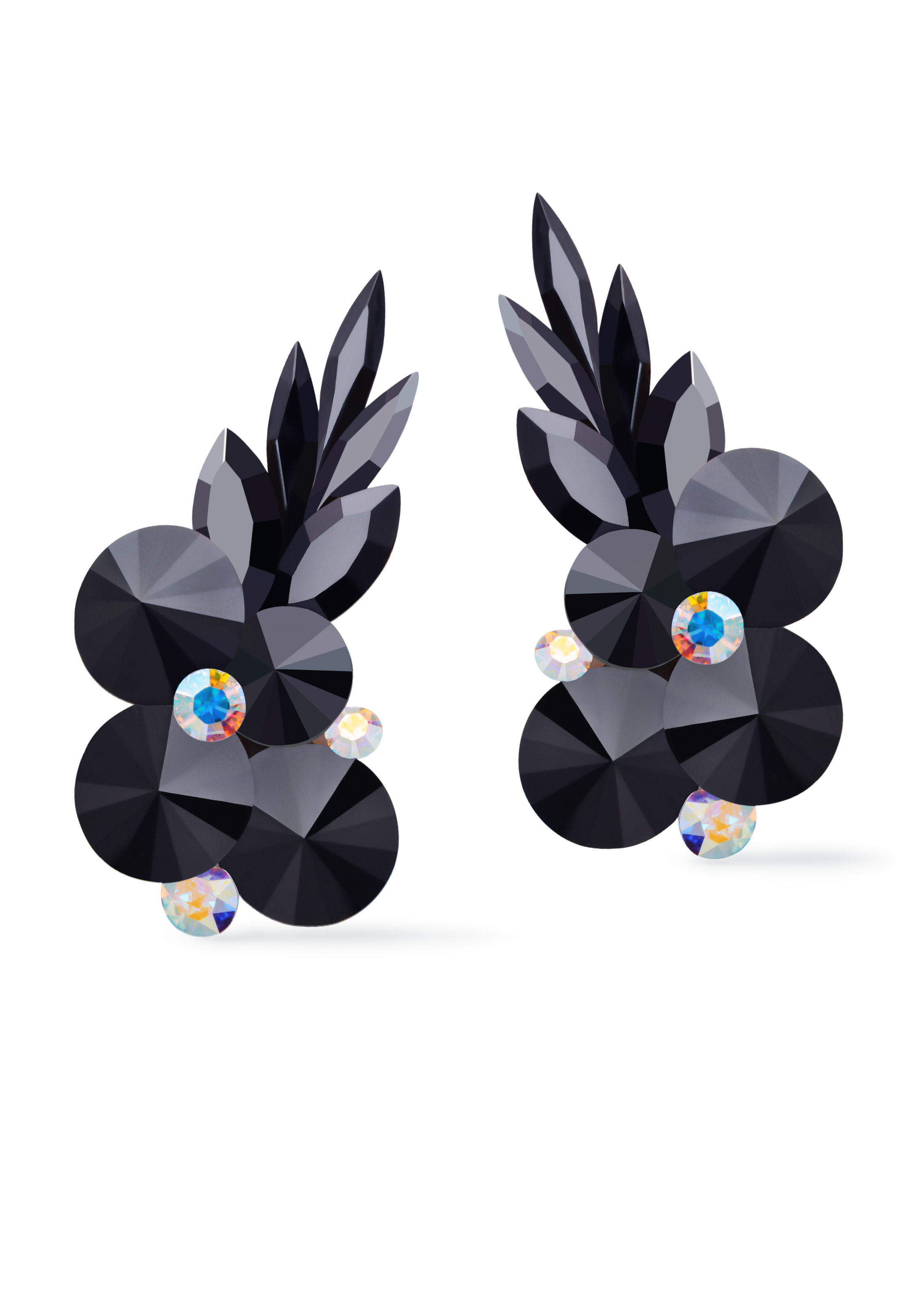 Rhinestone Earring 204165 JTCAB-Jet