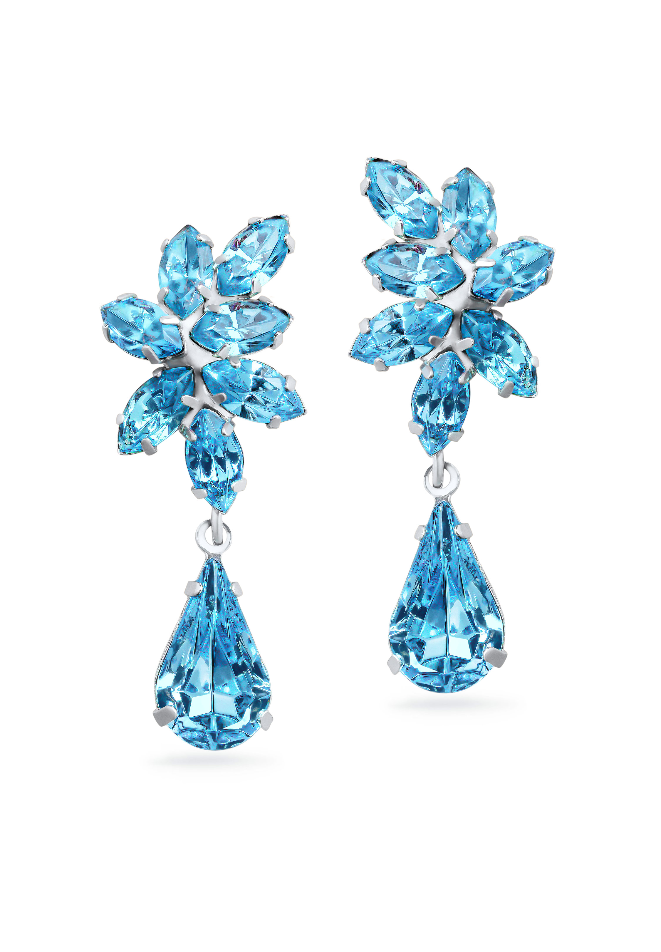 Rhinestone Earring 880281 AQ-Aquamarine